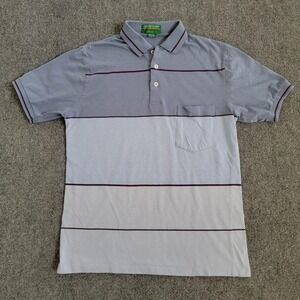 Grand Slam Munsingwear‎ Shirt Mens Medium Striped Penguin Pocket Golf Polo